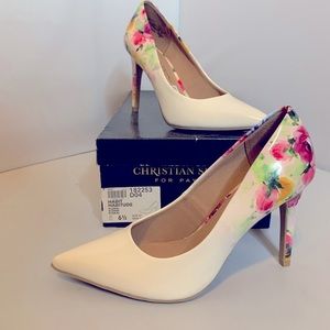 Christian Siriano Floral Heels